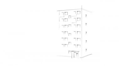 Yol daki apartmanların kaba krokisi. Yüksek kaliteli görüntüleme