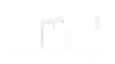 Gökdelenler ile modern bir şehrin animasyonlu çizim. 