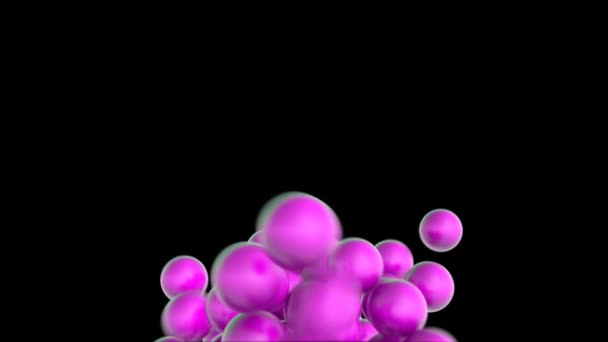 Modern Background Glossy Pink Balls Abstract Motion Isolated Black — Stock Video