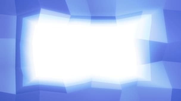 Cadre géométrique abstrait bleu en mouvement dynamique subtil, sur blanc 