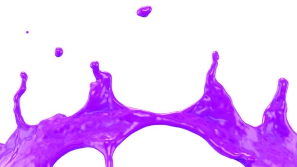 Purple Paint Splash Super Slow Motion Isolated White — Stock Video