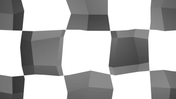 Black White Checkered Background Abstract Dynamic Motion — Stock Video