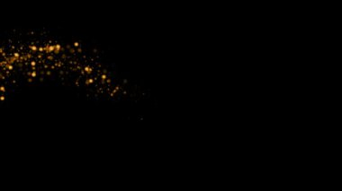 Siyah arka plan üzerinde akan hareket te parlayan parçacıkların soyut enerji akışı