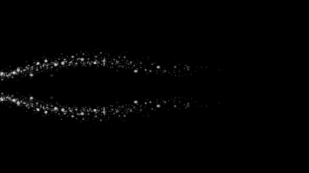 Анотація Потоку Енергії Світяться Частинок Русі Тече Чорному Тлі — стокове відео