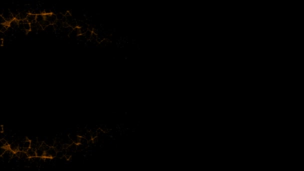 Динамічна Подвійна Хвиля Абстрактної Помаранчевої Енергії Тече Органічному Русі Чорному — стокове відео