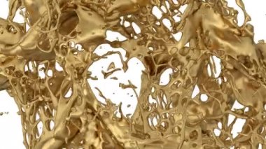 Yavaş çekimde renkli su sıçraması, beyaz arka plan üzerinde izole