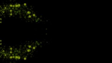 Siyah arka plan üzerinde akan hareket te parlayan parçacıkların soyut enerji akışı