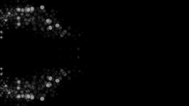 Fluxo Energia Abstrato Partículas Brilhantes Movimento Fluxo Sobre Fundo Preto — Vídeo de Stock