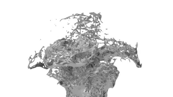 éclaboussure de métal liquide au ralenti super, isolé sur fond blanc 