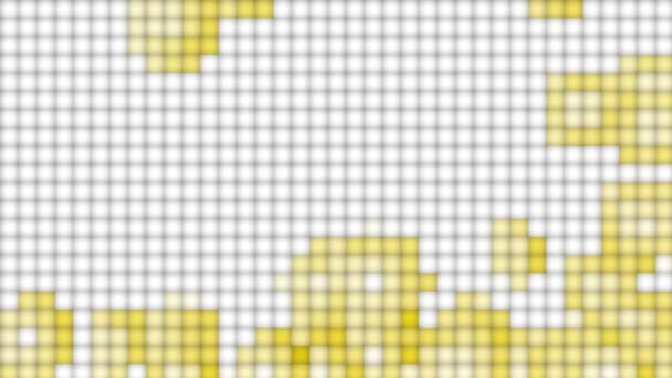 Lustiger Grafischer Hintergrund Aus Gelb Flackernden Blöcken Auf Weiß — Stockvideo