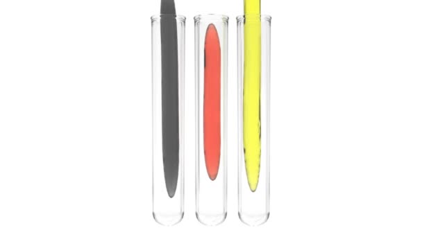 Crisis Liquid German National Colors Flows Test Tubes Isolated White — Stock Video