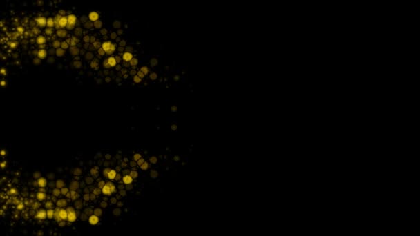 Flux d'énergie abstrait de particules lumineuses en mouvement, sur fond noir 