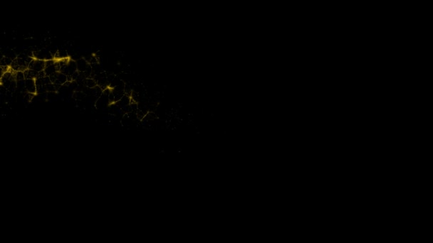 Abstract Energy Stream Glowing Particles Flowing Motion Black Background — Stock Video