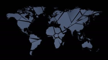 Patlayan dünya haritasının karanlık arka planı - siyah