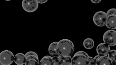 Yığılmış küreler arka plan - düşen büyük siyah inci - siyah.