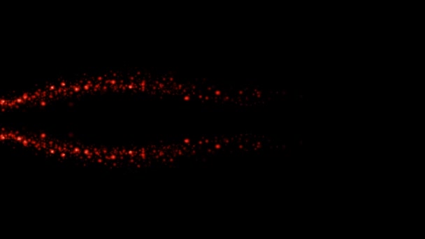 黒い背景に流れる動きの輝く粒子の抽象的なエネルギーストリーム — ストック動画