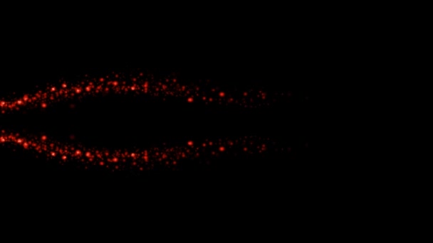 Fluxo Energia Abstrato Partículas Brilhantes Movimento Fluxo Sobre Fundo Preto — Vídeo de Stock