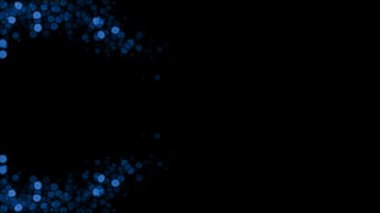 Soyut dalga hareketinde mavi parlayan ışıklar, siyah arka plan üzerinde