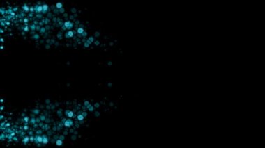 Siyah arka plan üzerinde akan hareket te parlayan parçacıkların soyut enerji akışı