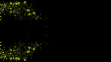 Siyah arka plan üzerinde akan hareket te parlayan parçacıkların soyut enerji akışı