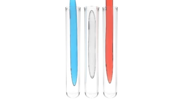 French Crisis Liquid French National Colors Flows Test Tubes — Stock Video