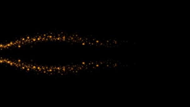 Fluxo Energia Abstrato Partículas Brilhantes Movimento Fluxo Sobre Fundo Preto — Vídeo de Stock