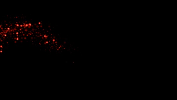 Big Wave Red Glowing Particles Black Background — Stock Video