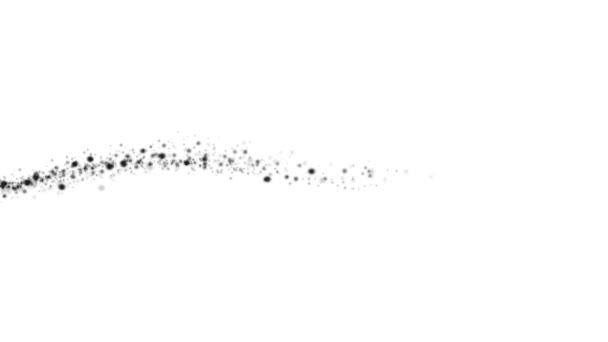 Αφηρημένη Ροή Των Μαύρων Σωματιδίων Ροή Κίνηση Λευκό Φόντο — Αρχείο Βίντεο