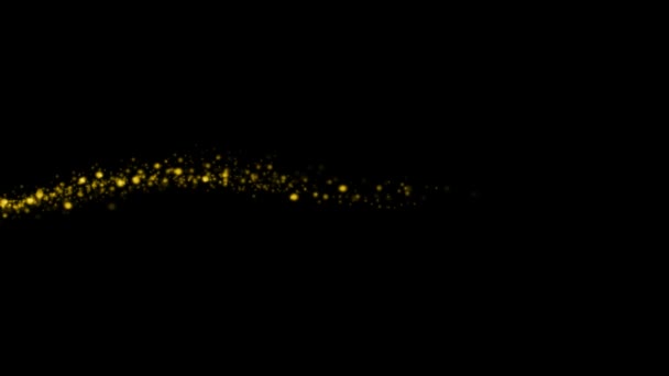 Flux Énergie Abstrait Particules Jaunes Brillantes Mouvement Sur Fond Noir — Video