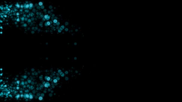 Fluxo Energia Abstrato Partículas Brilhantes Movimento Fluxo Sobre Fundo Preto — Vídeo de Stock