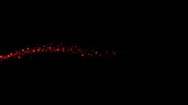 Flux Énergie Abstrait Particules Rouges Brillantes Mouvement Sur Fond Noir — Video