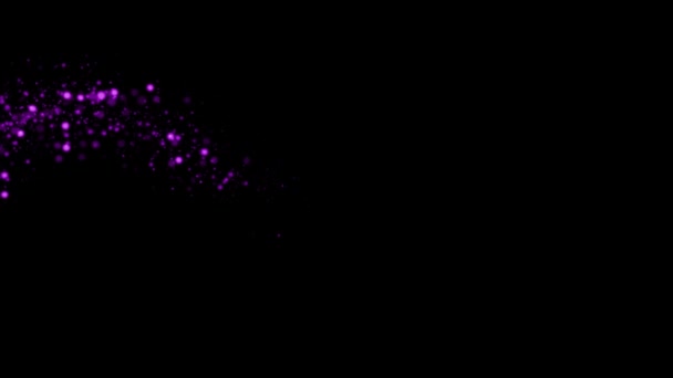 Αφηρημένη Ροή Ενέργειας Από Λαμπερά Σωματίδια Ροή Κίνησης Μαύρο Φόντο — Αρχείο Βίντεο