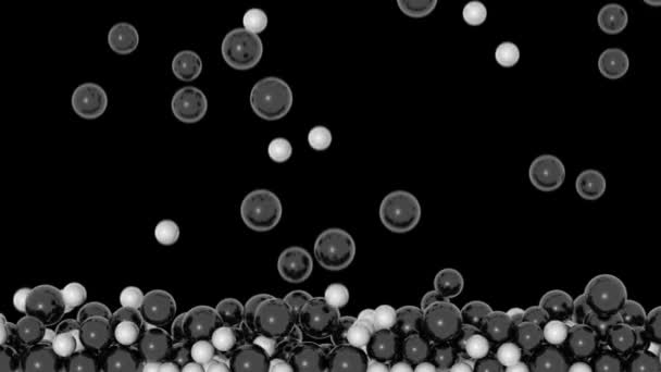 Stacked Spheres Background Falling Small Black White Pearls Stock Video ...