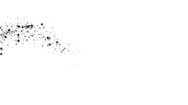 Big Wave Black Particles White Background — Stock Video