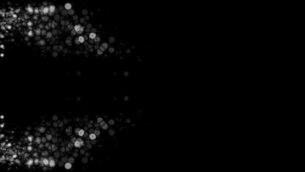 Анотація Потоку Енергії Світяться Частинок Русі Тече Чорному Тлі — стокове відео
