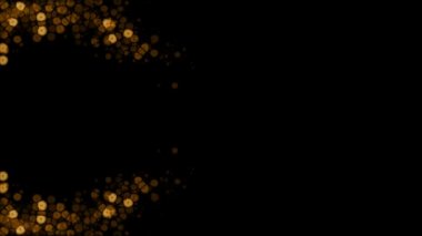 Soyut dalga hareketinde turuncu parlayan ışıklar, siyah arka plan üzerinde