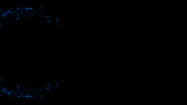 Динамічна Подвійна Хвиля Абстрактної Синьої Енергії Тече Органічному Русі Чорному — стокове відео