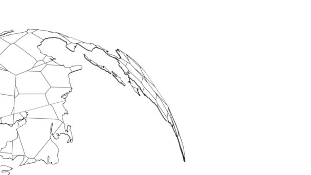 Esboço Globo Terrestre Explode Cai Pedaços Sobre Fundo Branco — Vídeo de Stock