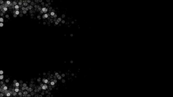White Glowing Lights Abstract Wave Motion Black Background — Stock Video