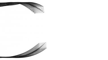 Soyut hareketle akan siyah grafik şerit, beyaz arka plan üzerinde izole.