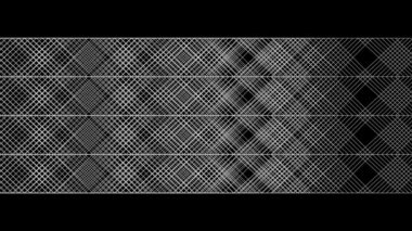 Grafik stilinde akan geometrik desen, siyah arka plan.