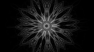 Karmaşık çiçek mandala desen siyah beyaz arka plan