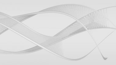 Akan harekette kavisli beyaz şekiller - soyut tasarım, beyaz arka plan üzerinde. 