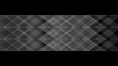 Grafik stilinde akan geometrik desen, siyah arka plan.