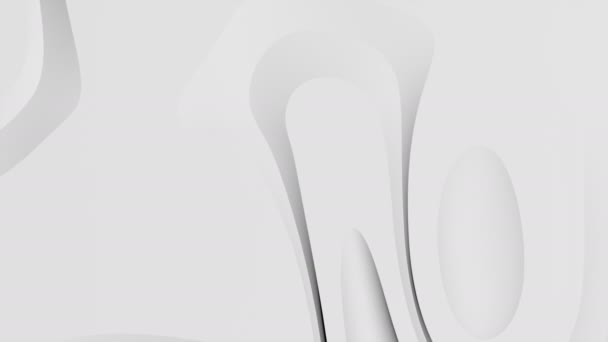 未来的な湾曲した様式のシームレスなループ白いデザインの背景 — ストック動画