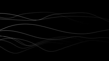 Siyah üzerinde hareket beyaz ince dalgalı çizgilerin grafik arka plan.