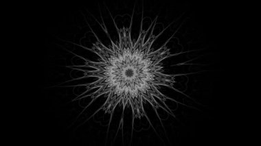 Hipnotik mandala ile siyah beyaz arka plan - sorunsuz döngü