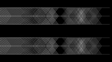 Grafik stilinde akan geometrik desen, siyah arka plan.