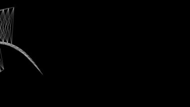 Akan hareketteki soyut çizgi şekilleri, siyah arka plan.