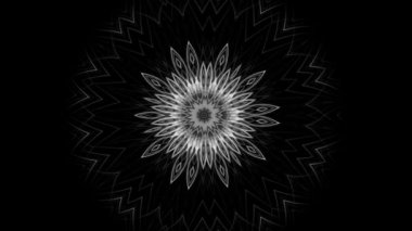 Güzel bir mistik çiçek Hynotizing mandala, siyah arka plan üzerinde izole